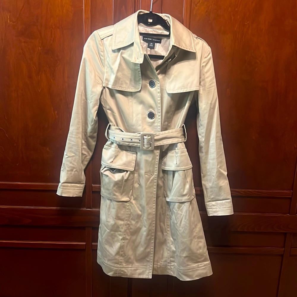 NY & Co. Tan / Khaki Belted trench coat